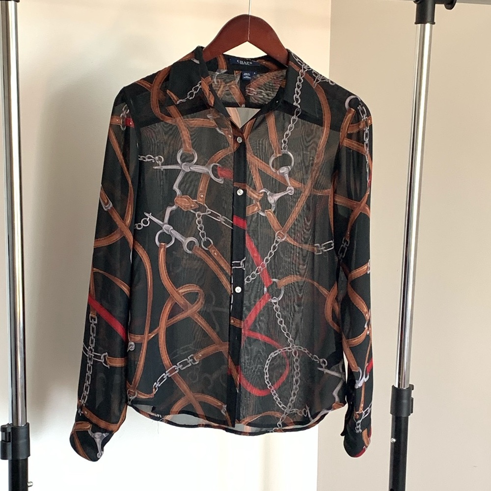 Chaps. Black With Bridles Blouse